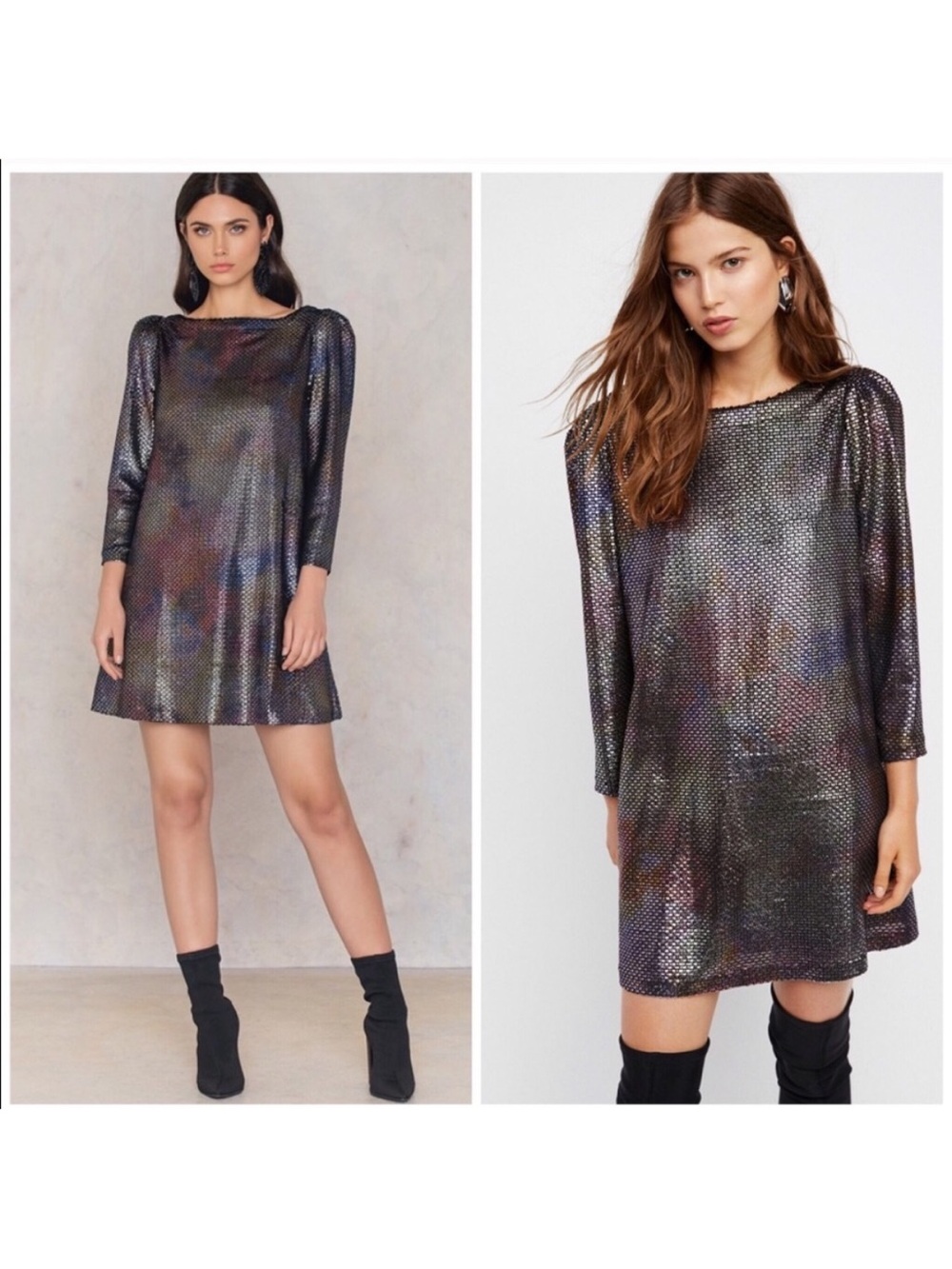 Free People Hologram Iridescent Dress Mermaid L
